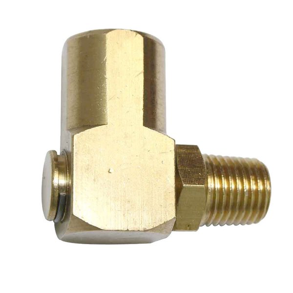 Interstate Pneumatics 1/4 Inch FPT x 1/4 Inch MPT 90 Deg Swivel Fitting FS14